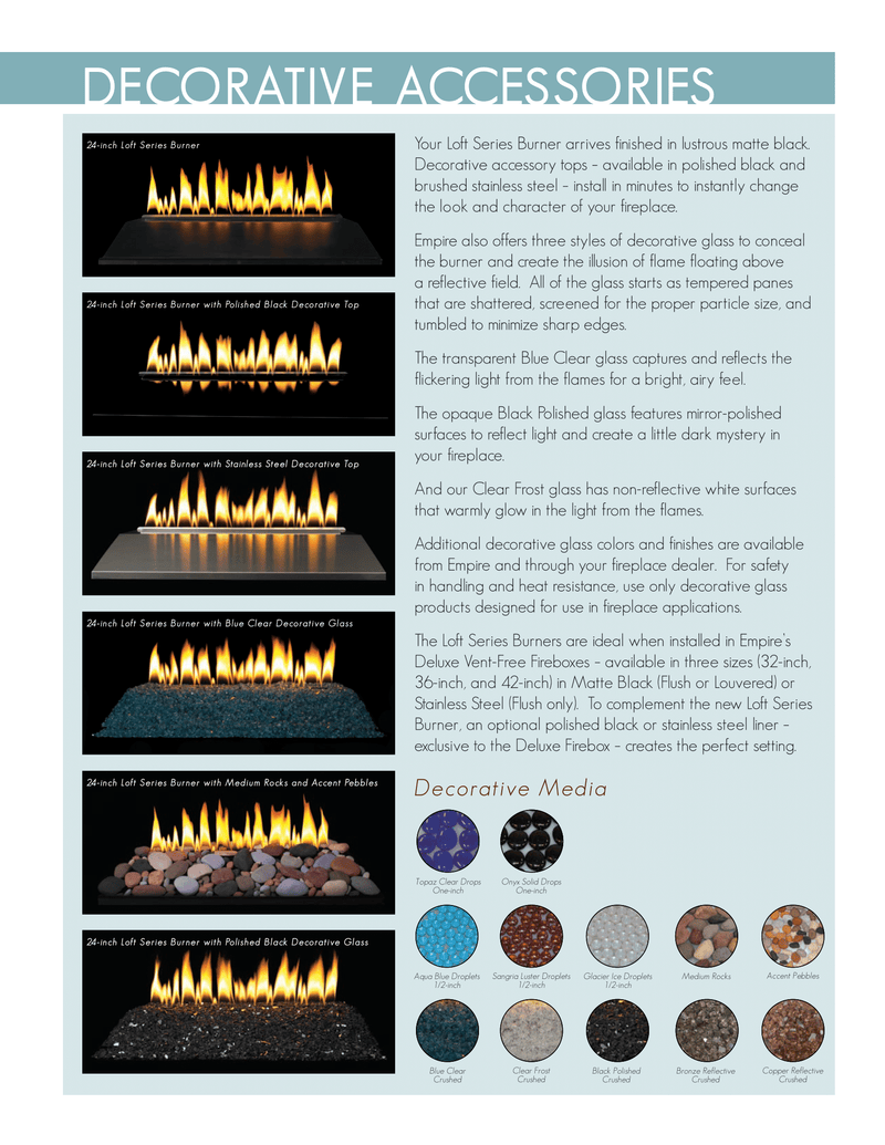Empire Loft Series 28-inch Ventless Gas Fireplace