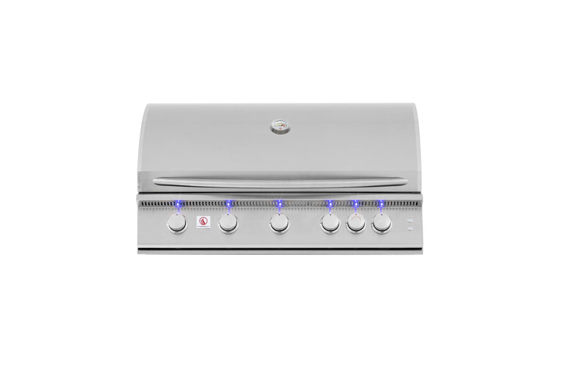 Summerset 40-Inch Built-In Gas Grill Sizzler Pro 5-Burner with Rear Infrared Rotisserie Burner,