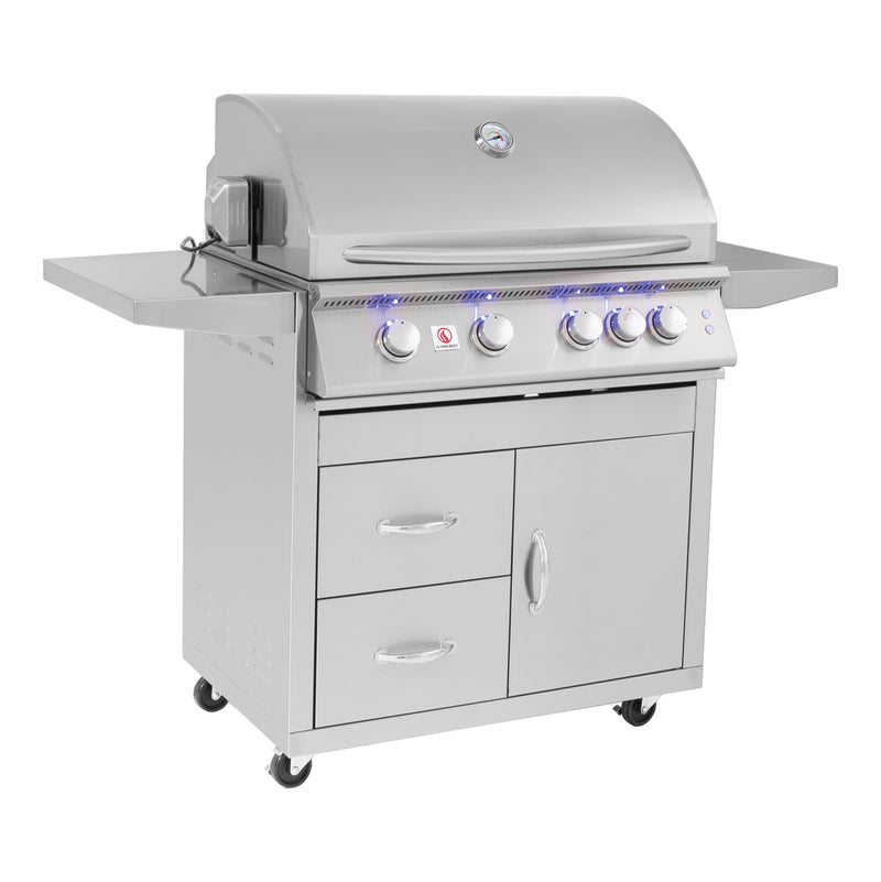 Summerset Sizzler Pro 32-Inch 4-Burner Built-In Gas Grill with Rear Infrared Rotisserie Burner