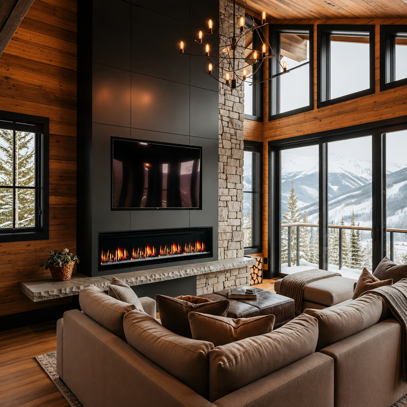 SimpliFire Allusion Edge Built In Linear Electric Fireplace