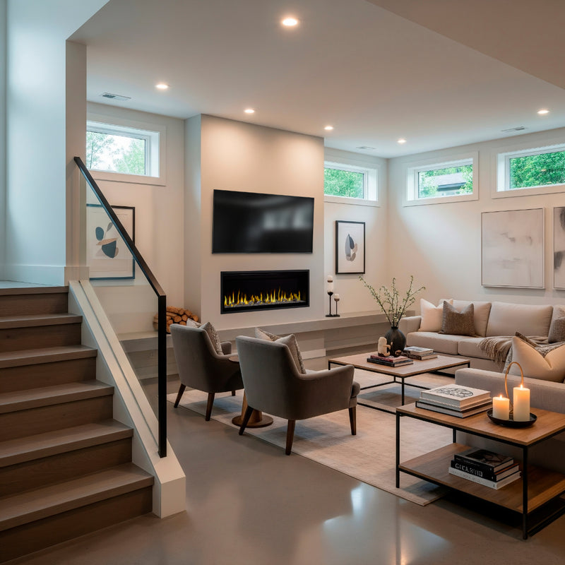 SimpliFire Allusion Edge Built In Linear Electric Fireplace