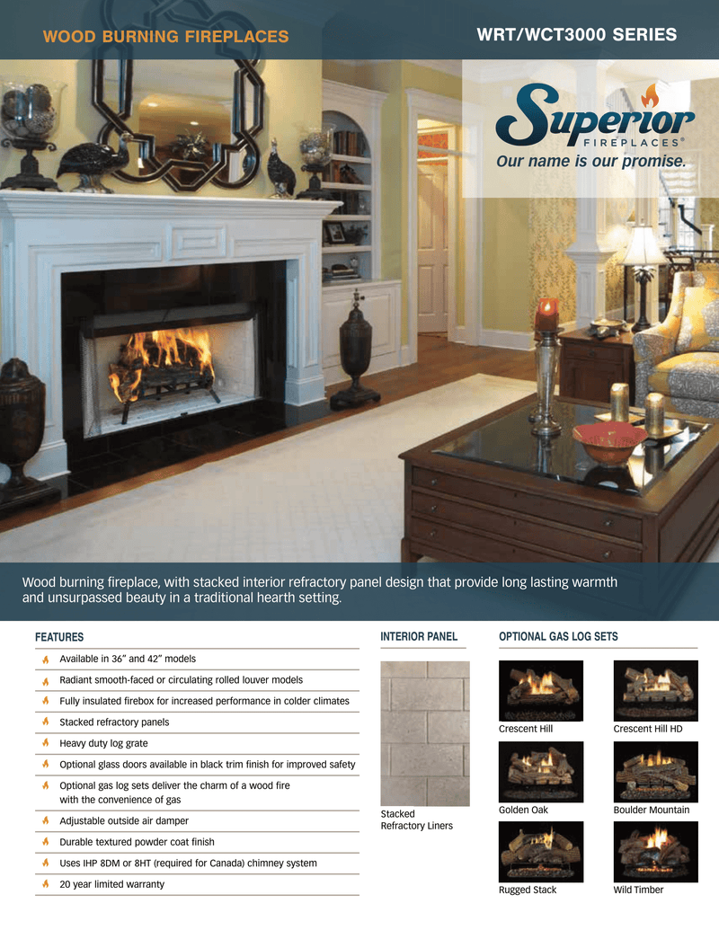 Superior 36 inch Wood Burning Fireplace Insert