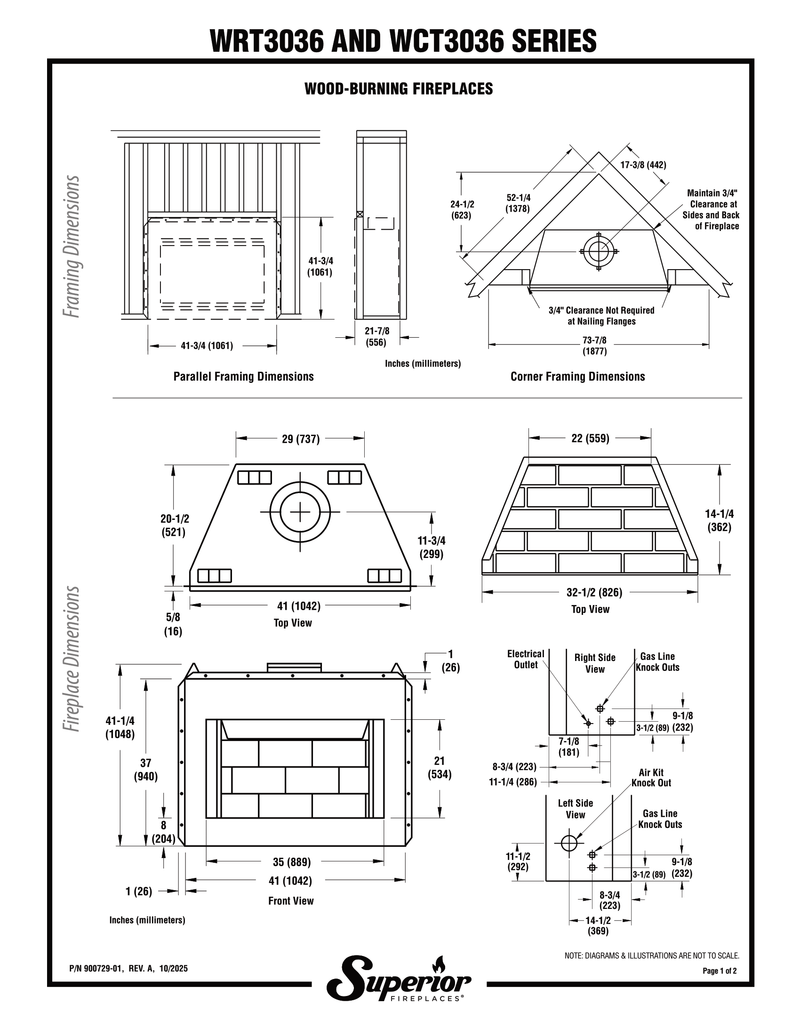 Superior 36 inch Wood Burning Fireplace Insert