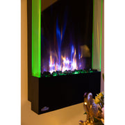 Napoleon Allure Vertical electric fireplace, wall mounted angle view