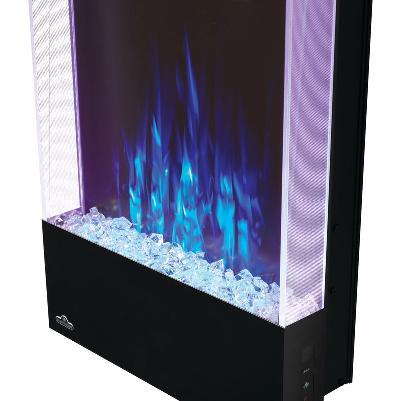 Close-up of the Napoleon Allure Vertical flame and crystal ember bed