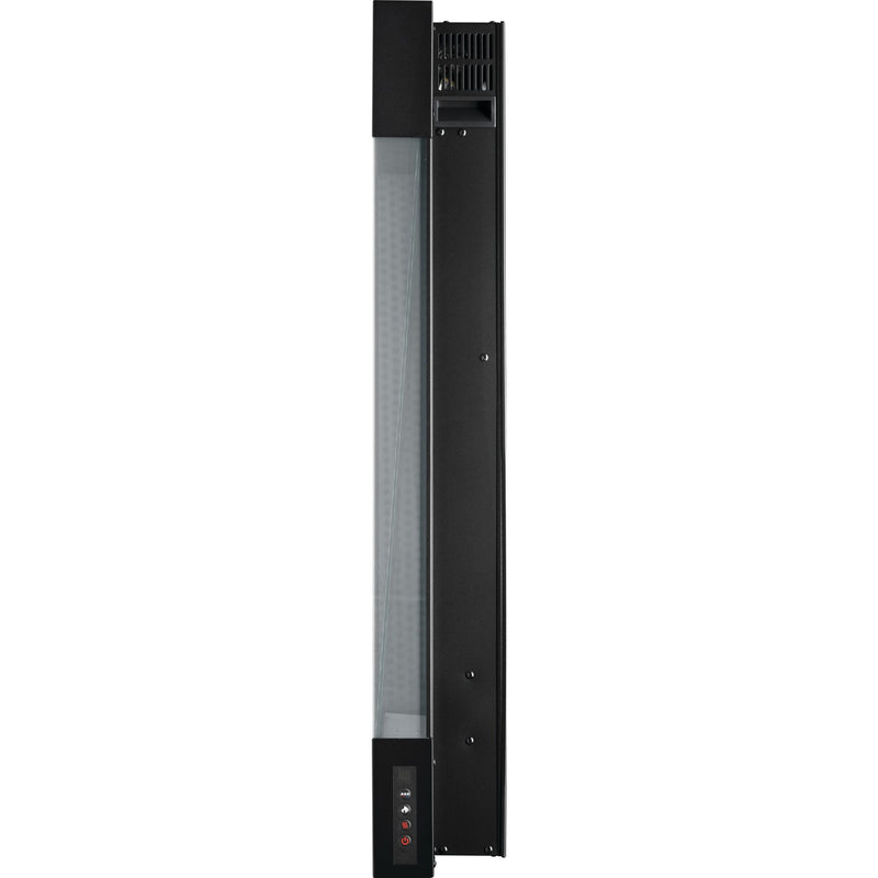 Side-view of Napoleon Allure Vertical electric fireplace on a white background.
