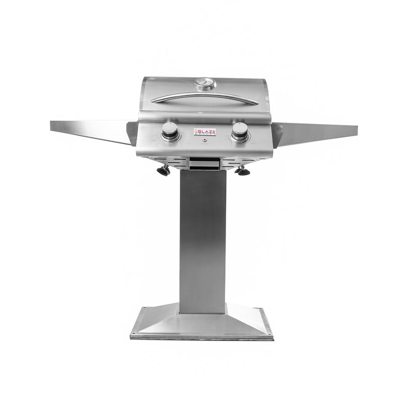 Blaze 21-Inch Electric Grill with Freestanding Base – 1500W Heating Element, Up to 749°F+, 304 Stainless Steel, Digital Thermostat, Triangular Grates, Removable Drip Tray, Apartment & Condo Safe