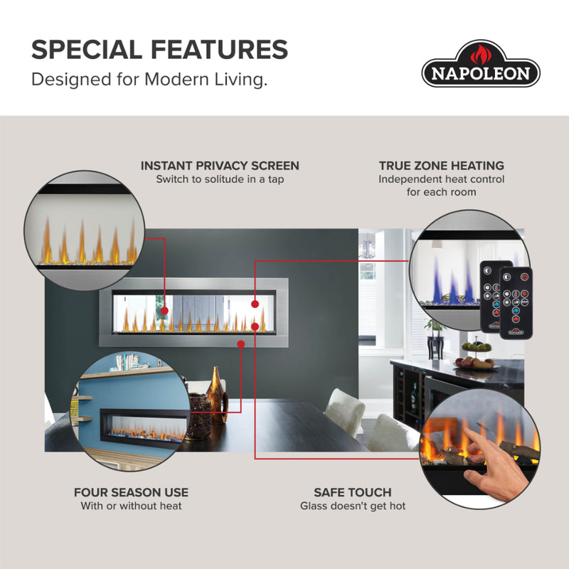 Napoleon CLEARion Elite See-Through Built In Electric Fireplace