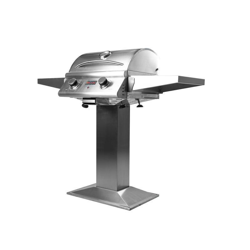 Blaze 21-Inch Electric Grill with Freestanding Base – 1500W Heating Element, Up to 749°F+, 304 Stainless Steel, Digital Thermostat, Triangular Grates, Removable Drip Tray, Apartment & Condo Safe