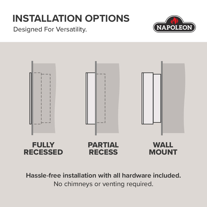 Napoleon Entice Wall Mounted Electric Fireplace