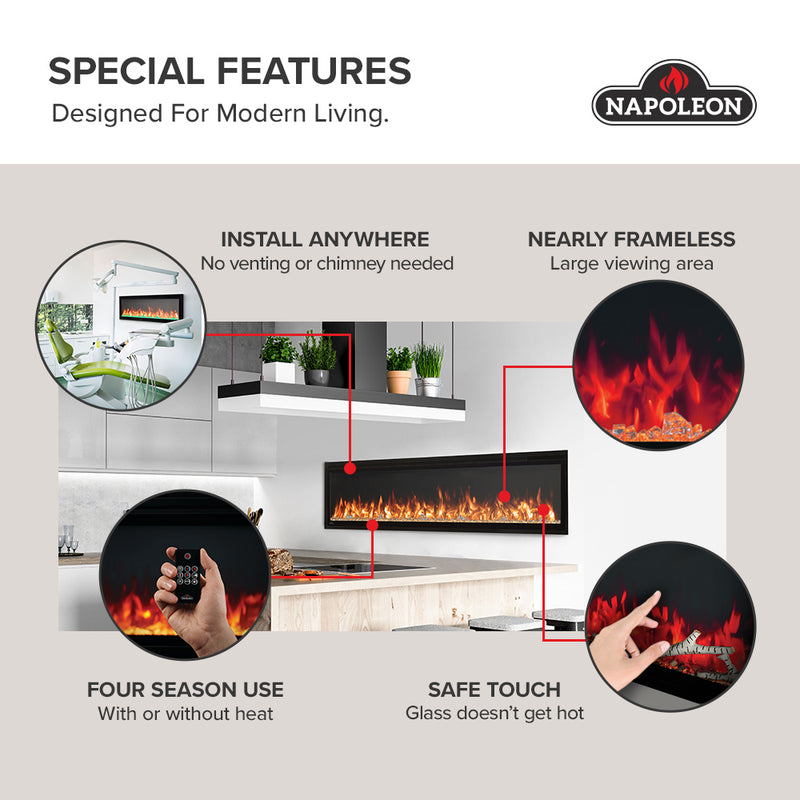 Napoleon Entice Wall Mounted Electric Fireplace