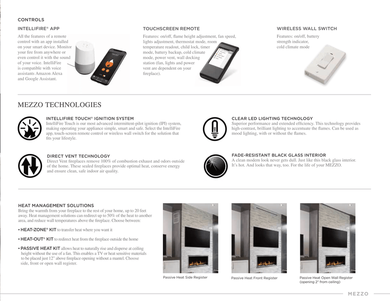 Heat & Glo Mezzo Direct Vent Linear Gas Fireplace