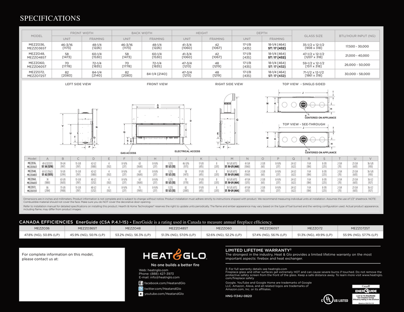 Heat & Glo Mezzo Direct Vent Linear Gas Fireplace