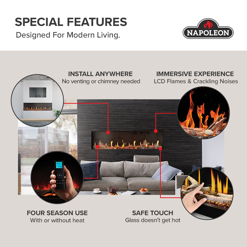 Napoleon Luminex 65" Built In LCD Electric Fireplace