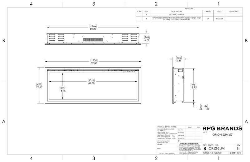 Modern Flames Orion Slim Linear Electric Fireplace