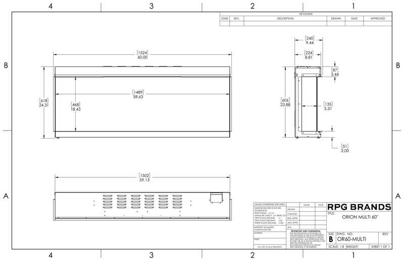 Modern Flames Orion Multi Linear Electric Fireplace