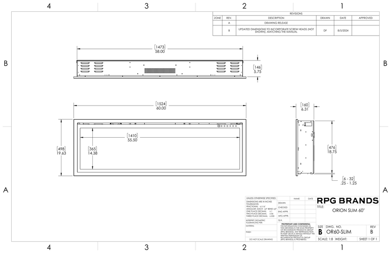 Modern Flames Orion Slim Linear Electric Fireplace