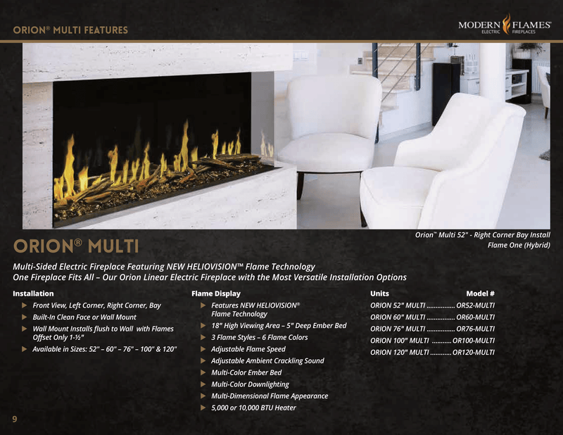 Modern Flames Orion Multi Linear Electric Fireplace