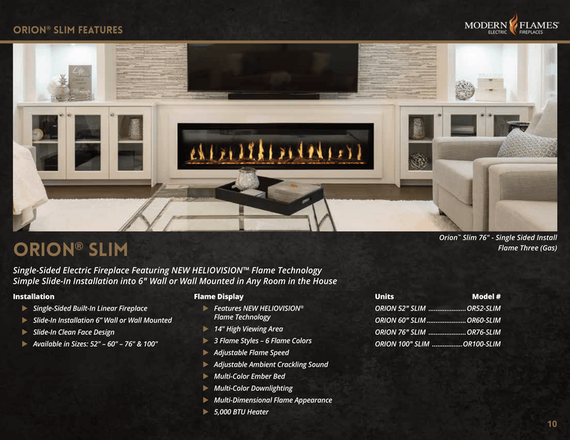 Modern Flames Orion Slim Linear Electric Fireplace