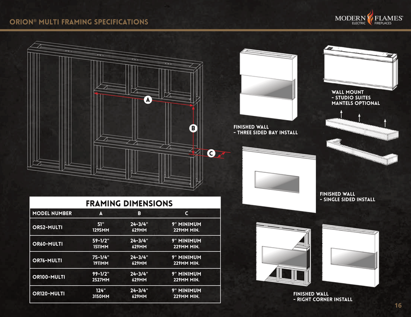 Modern Flames Orion Multi Linear Electric Fireplace