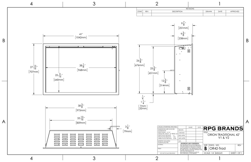 Modern Flames Orion V2 Traditional Built In Electric Fireplace