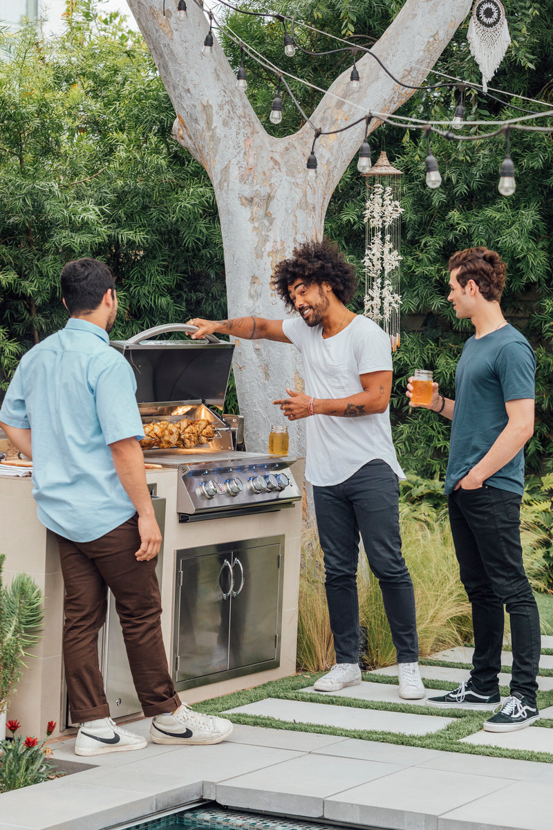 Summerset 40-Inch Built-In Gas Grill Sizzler Pro 5-Burner with Rear Infrared Rotisserie Burner,