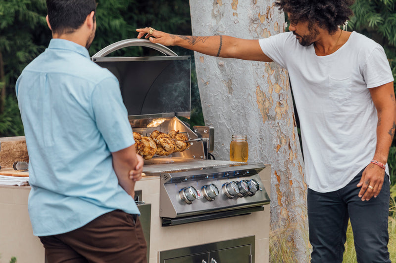 Summerset 40-Inch Built-In Gas Grill Sizzler Pro 5-Burner with Rear Infrared Rotisserie Burner,