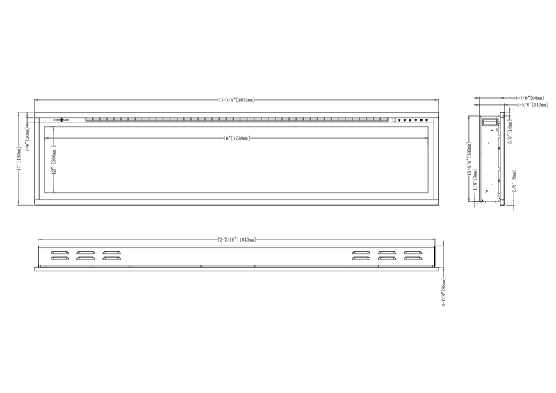 Modern Flames Spectrum Slimline Series Linear Electric Fireplace