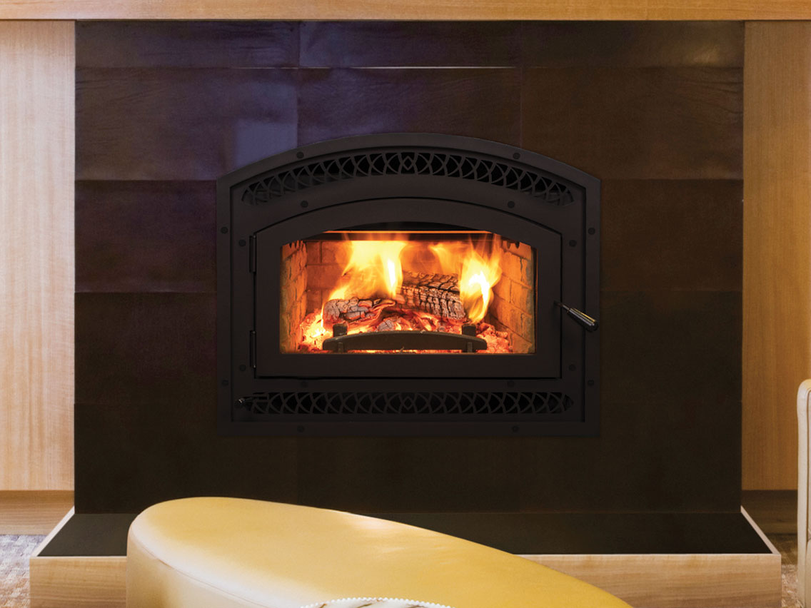 Superior EPA Certified Wood Burning Fireplace Insert with Blower, Air Kit & Ceramic Glass