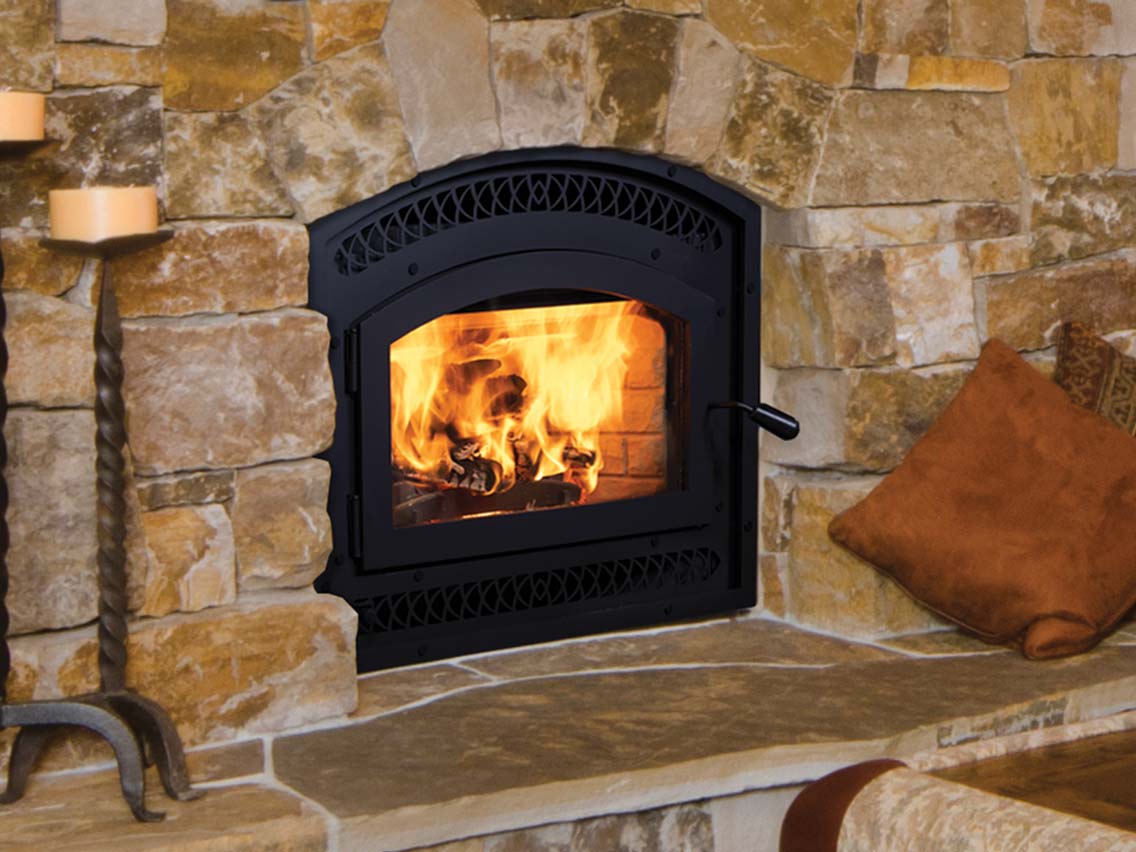 Superior EPA Certified Wood Burning Fireplace Insert with Blower, Air Kit & Ceramic Glass