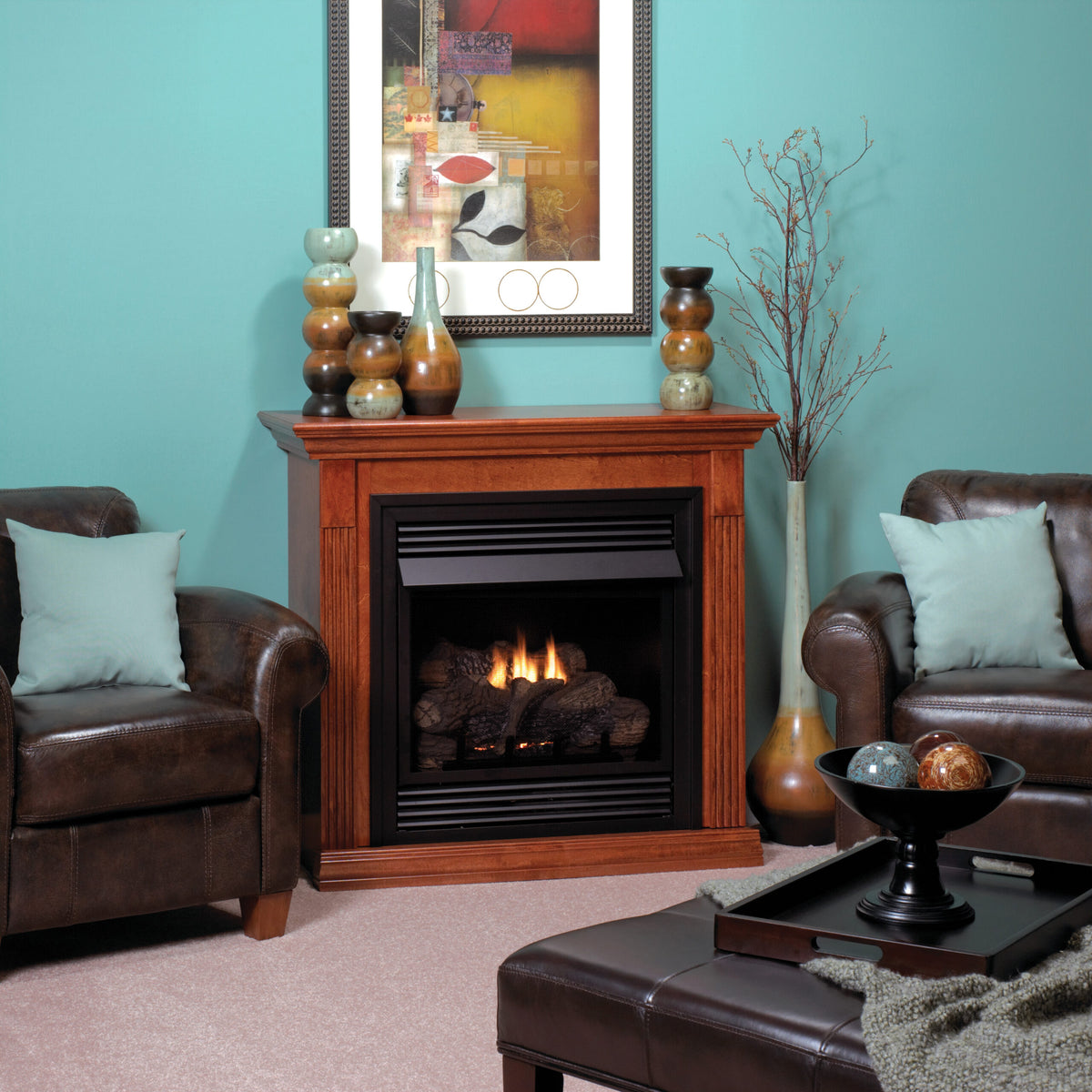 Empire Vail 26" Special Edition Vent Free Gas Fireplace with Cherry Mantel