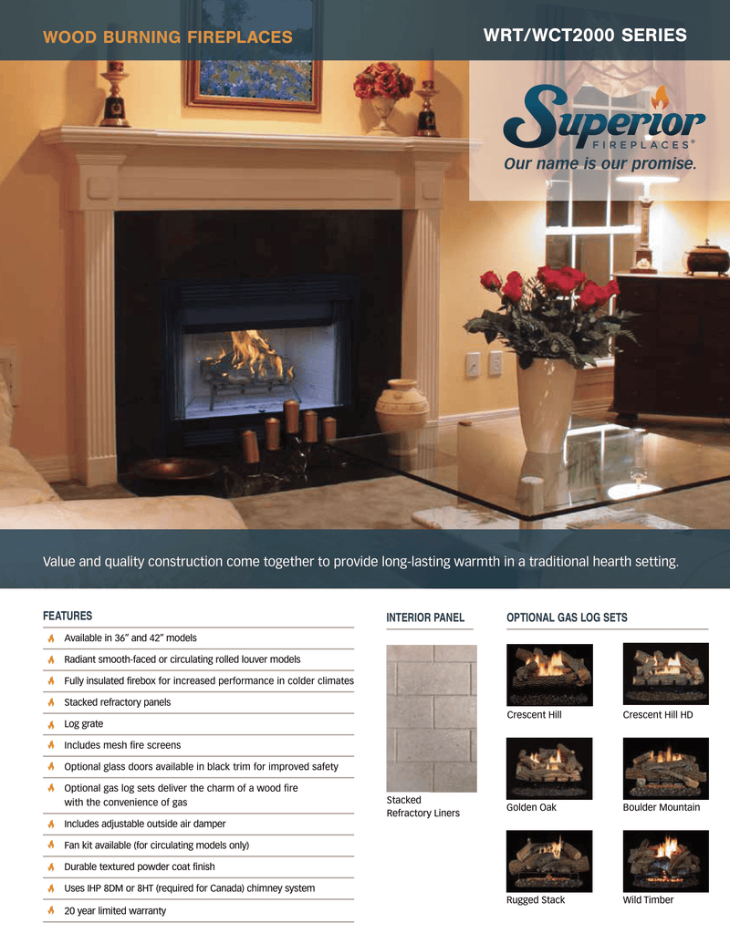 Superior 42 inch Wood Burning Fireplace Insert