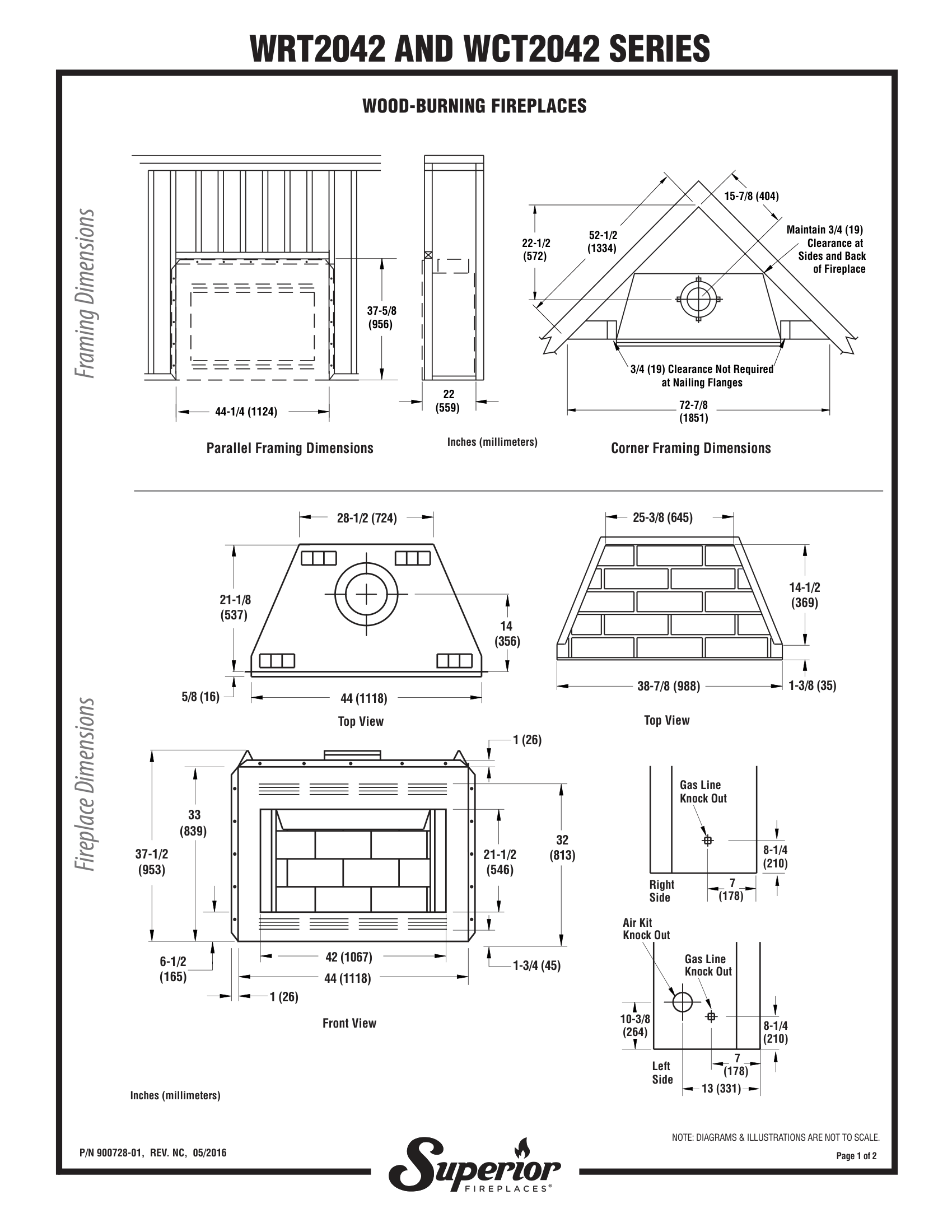 Superior WRT2000 Series Radiant Wood-Burning Fireplace