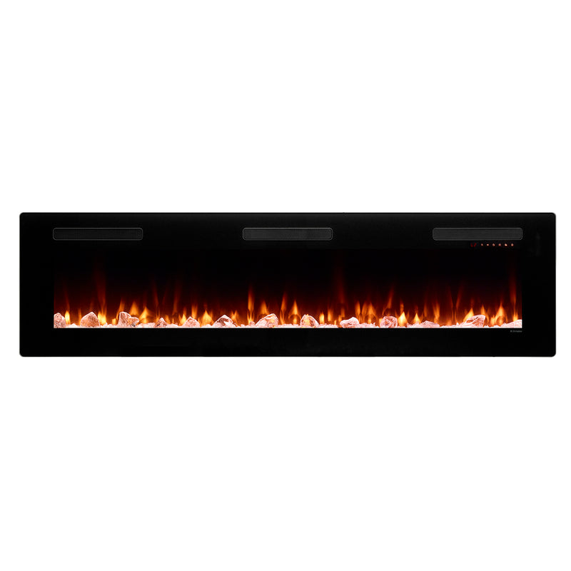 Dimplex Sierra Linear electric fireplace with orange flame effect