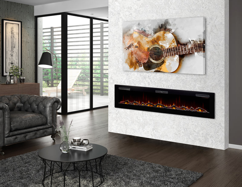 Dimplex Sierra Linear electric fireplace with glowing flame effect