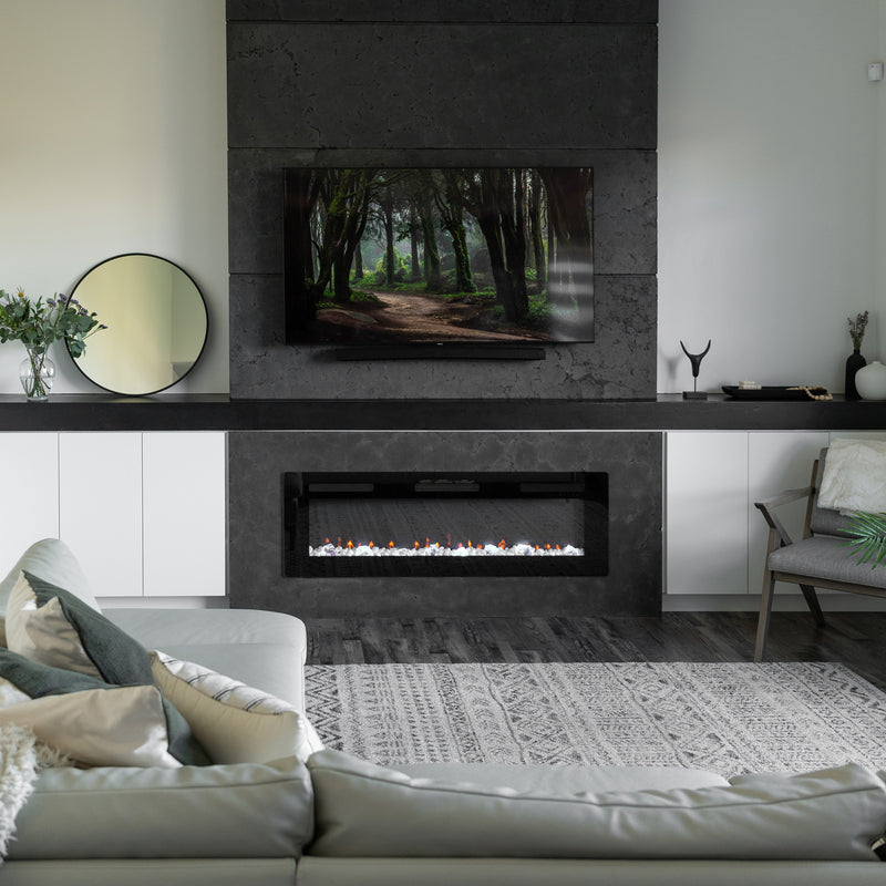 Dimplex Sierra Linear electric fireplace in a modern living room