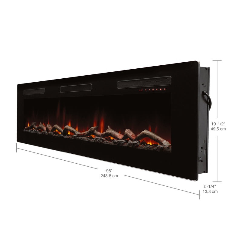 Dimplex Sierra Linear electric fireplace installation dimensions and specifications