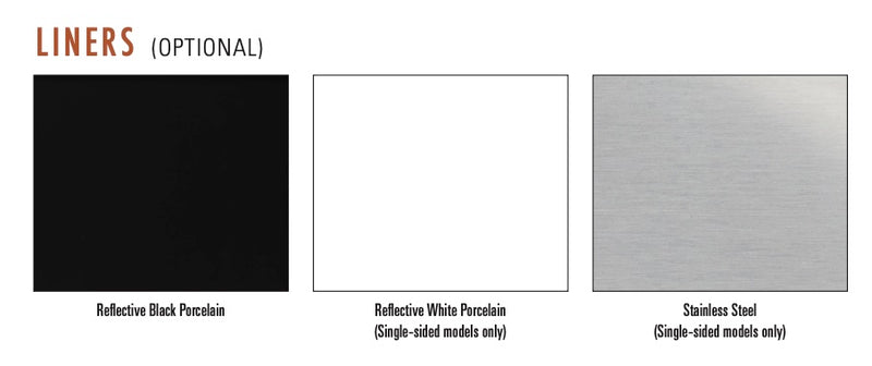 Empire Boulevard 36-inch and 48-inch fireplace liner options