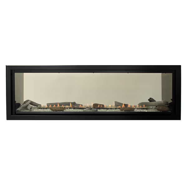 Empire Boulevard 60" see-through vent-free gas fireplace, front view