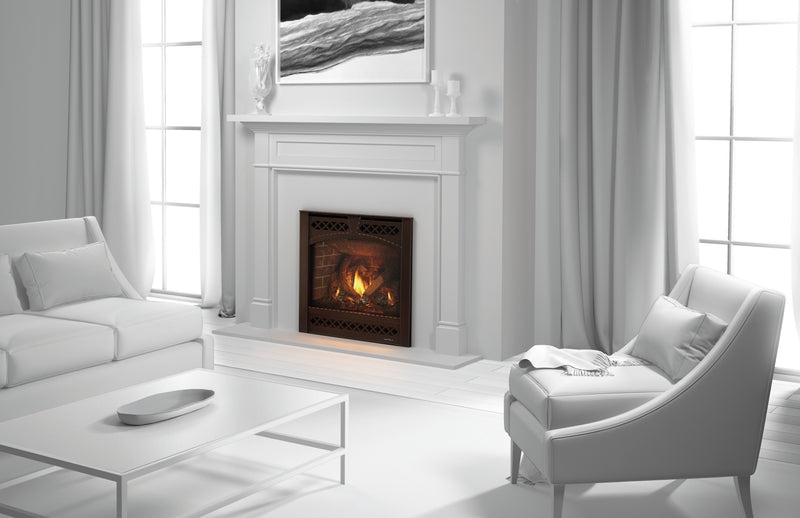 Heat & Glo SlimLine X 28 built-in gas fireplace in a cozy contemporary interior