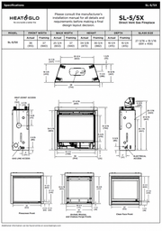 Heat & Glo SlimLine X 32 direct vent gas fireplace specifications and dimensions