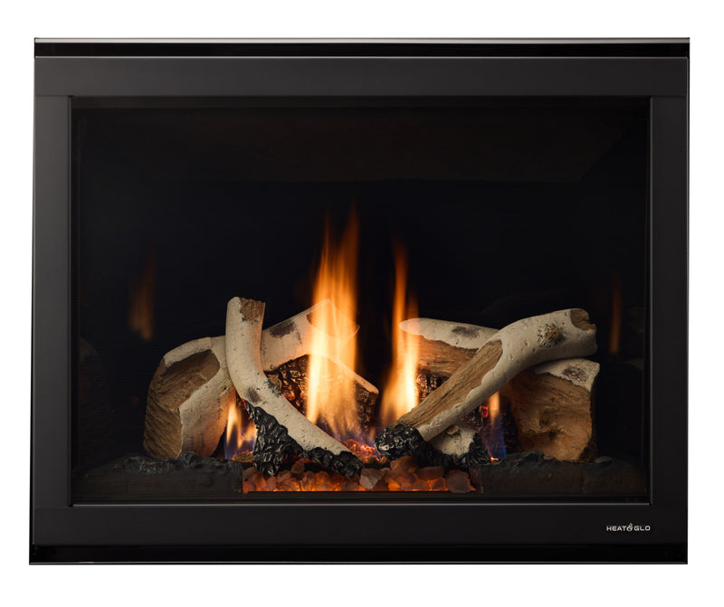 Heat & Glo SlimLine X 36 built-in direct vent gas fireplace with realistic flames