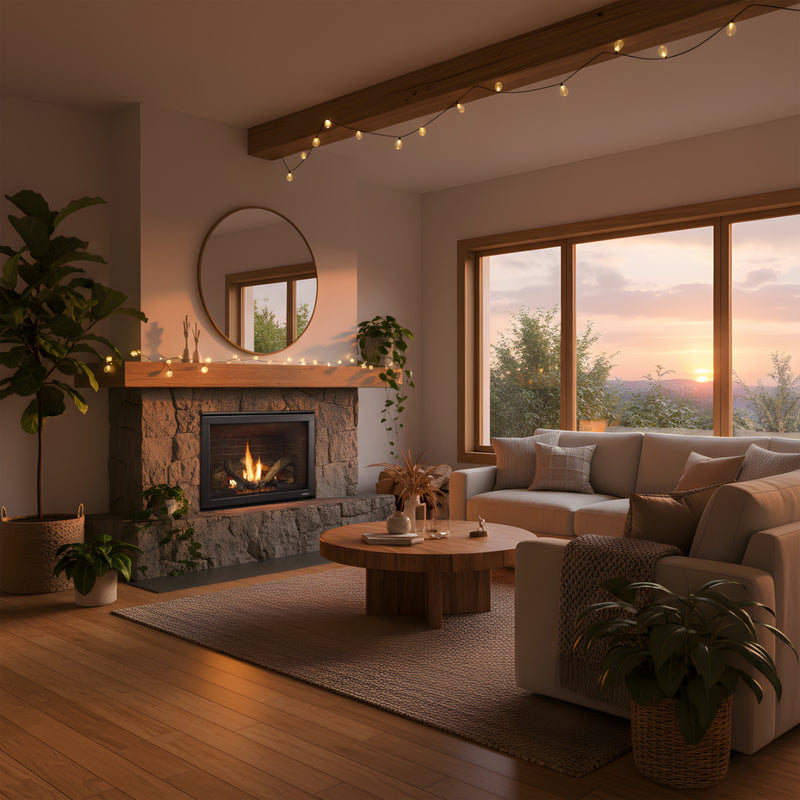 Heat & Glo SlimLine X 36 direct vent gas fireplace installed in a modern living room