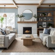 Heat & Glo SlimLine X 36 built-in gas fireplace in a cozy contemporary interior