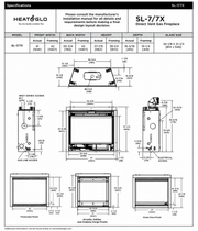 Heat & Glo SlimLine X 36 direct vent gas fireplace specifications and dimensions