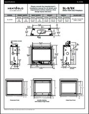Heat & Glo SlimLine X 42 direct vent gas fireplace specifications and dimensions