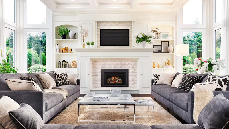 Heat & Glo Supreme 25 gas fireplace insert in a cozy and stylish interior
