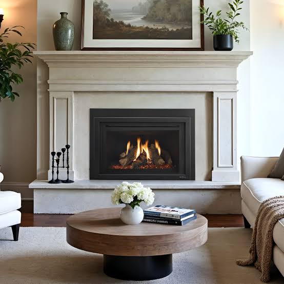 Heat & Glo Supreme 30 gas fireplace insert in a cozy and stylish interior