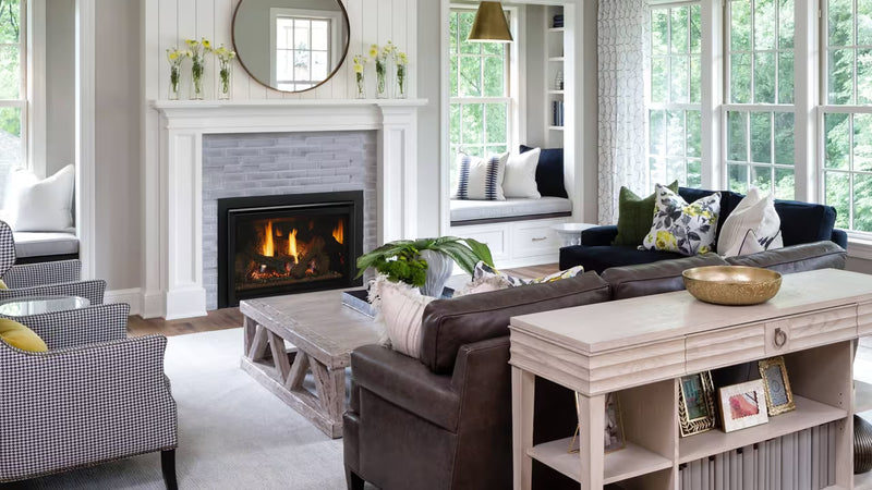 Heat & Glo Supreme 35 direct vent gas fireplace insert installed in a modern living space