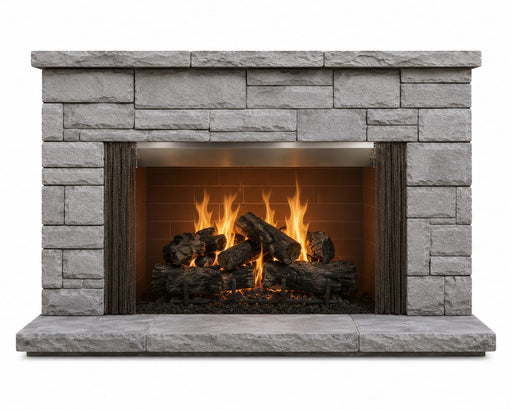 Majestic Castlewood built-in outdoor wood fireplace front view